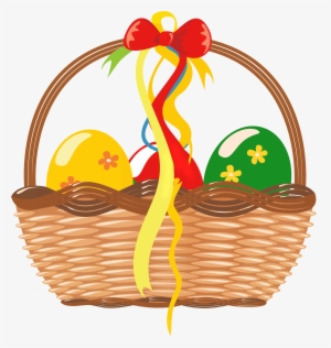 Easter Basket With Eggs Png Clipart Picture - Easter Gift Png
