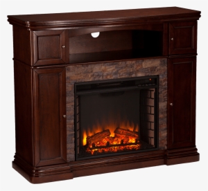 Crestshire Faux Stone Electric Media Fireplace - Black