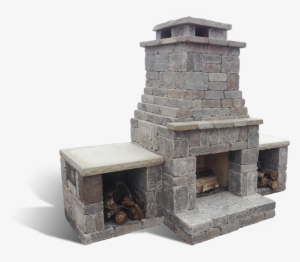 Euro Block Kit Timberwood Blend Wood Boxes - Fremont Outdoor Fireplace