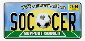 Support Soccer Florida Specialty License Plate - License Plate With Soccer Ball