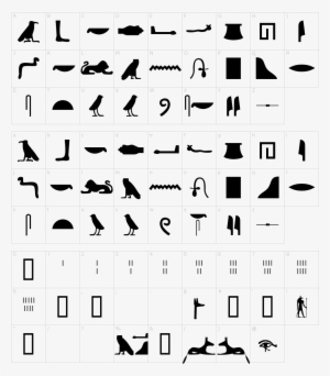 hieroglyphs silhouette font download - egyptian hieroglyphic characters