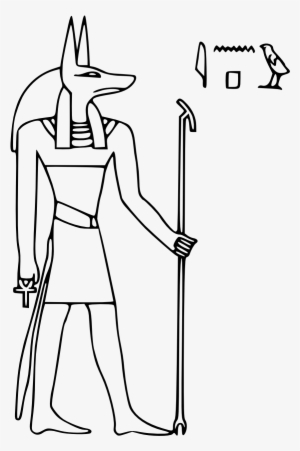 Anubis Clipart Hieroglyphics - Egyptian Gods Black And White