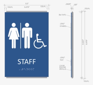 Ada Braille Staff Restroom Sign - Restroom Signs Gray