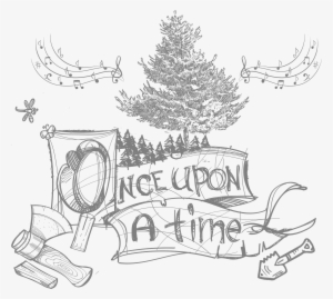 Switzerland The Singing Fir Tree - Once Upon A Time Fairy Tale Clipart Black And White