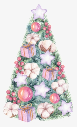 Hand Painted Beautiful Christmas Tree Png Transparent - Christmas Tree