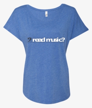 Read Music Bass Clef Ladies Dolman Sleeve Shirt - Zach Williams Shirts