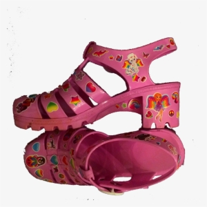 Tumblr Pastel Neon Childhood Lisafrank Sticker Pink - Transparent Jelly Shoes Png