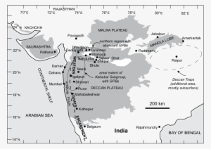 Map Of India And The Deccan Traps - Deccan Plateau In Pune
