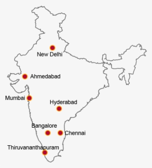 Ahmedabad Has Daily Flights To All Major Cities Of - Map Outline Of India High Resolution