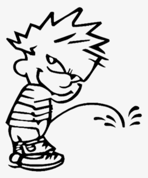Calvin Pissing On Decal - Peeing Calvin Decal