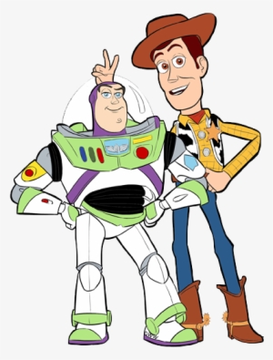 Buzz, Woody Posing - Woody And Buzz Clipart