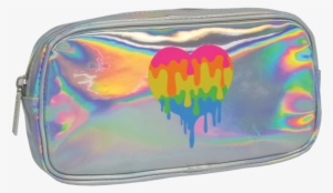 Picture Of Dripping Heart Holographic Small Cosmetic - Holographic Roll Up Bag
