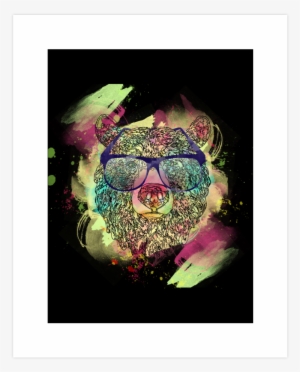 Cool Watercolor Bear With Glasses Design Art Print - Cooler Watercolorbär Mit Glasentwurf Post-it Klebezettel