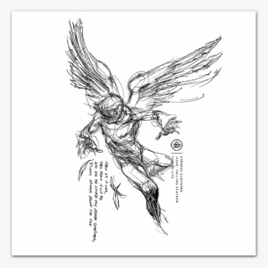 Tyrael Drawing Fallen Angel - Mens Angel Drawing