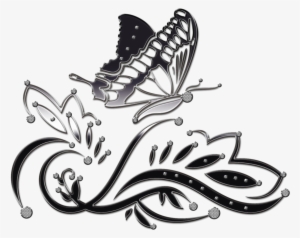 Black Butterfly Border Png - Butterfly Ornament Png