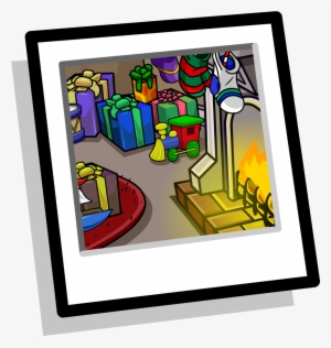 Holiday Fireplace Background - Club Penguin
