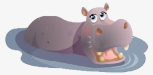 Clipart Hippo Carton - Hippo In Water Clipart