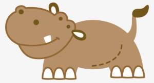 Clipart Hippo Brown - Vector Graphics