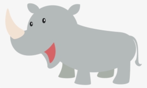 Clipart Royalty Free Download Happy Cartoon Designshop - Cartoon Rhino No Background