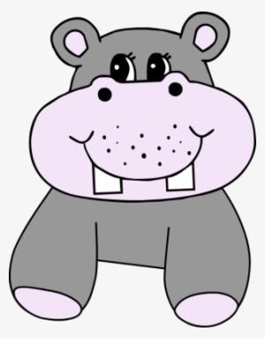 Clip Art Of Cartoon Hippopotamus Clipart Image - Hippopotamus Clip Art