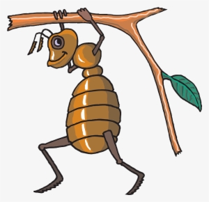 Cartoon, Ant, Insect, Walking, Working, Carrying, Twig - Free Vector Bee