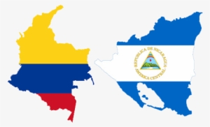 Nicaragua And Colombia - Colombia Flag And Map