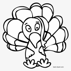 Free Black And White Cartoon Turkey Clip Art - Turkey Meat