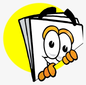 Vector Black And White Illustration Of A Cartoon Paper - Cartoon