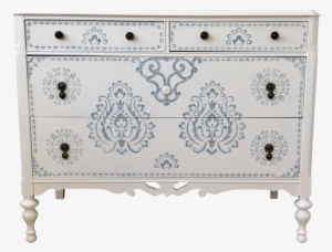 Stenciled Dresser - Chest Of Drawers