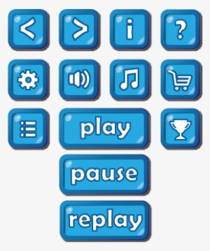Game Ui Blue Button Set Open-01 - Website Square Icon