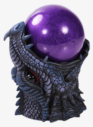 Dragon Head Purple Orb Statue - Dragon Purple Sandstorm Ball Figurine