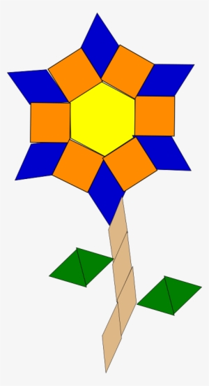 Different Flowers With Geometric Shapes