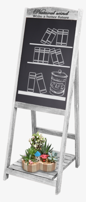 Wood Framed Standing Chalkboard 46"x16"- Blackboard - Cafe