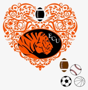 Ecu East Central University Ada Ok Oklahoma Tiger Heart - New England Patriots Heart Football