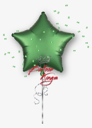 Satin Luxe Emerald Green Star - Balloon