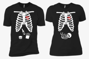 Daddy / Mommy Halloween Set - Halloween Skeleton Baby Funny T-shirt Gift