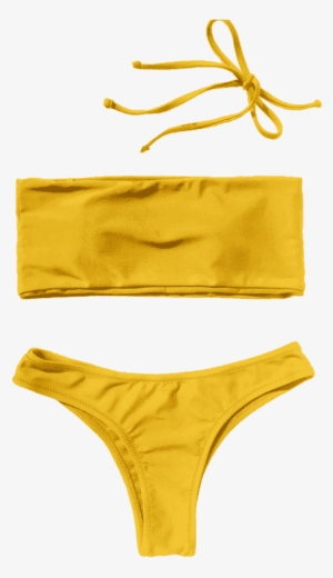 High Cut Bandeau Thong Bathing Suit - Swimsuit