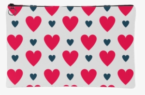 Red And Blue Hearts Accessory Pouch - Heart