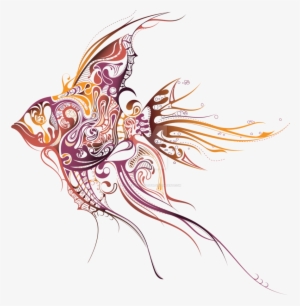 Clip Art Free Drawing Abstract Beautiful - Tropical Fish Tattoos