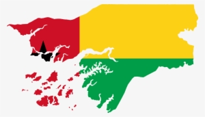 Flag Map Of Guinea Bissau - Guinea Bissau Flag Map