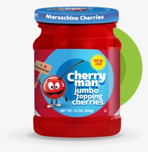Recyclable Pet Jar From Cherryman - Cherry Man Cherries, Jumbo Topping - 12 Oz
