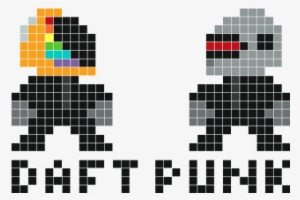 Daft Punk 8-bit Stickers - Daft Punk 8 Bit Grid