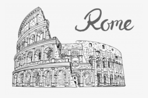 Rome Sketch Clipart Colosseum Roman Forum Sketch - Rome