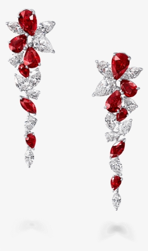 Graff High Jewellery Foliage Ruby And Diamond Earrings - Graff Diamonds