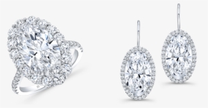 Where The Diamond Inspires The Design - 2 Oval Diamond Earring