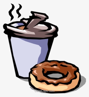 Coffee And Chocolate Donut Royalty Free Vector Clip - Coffee And Donuts