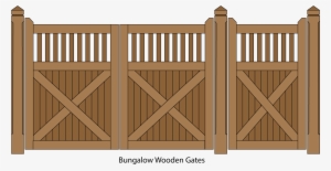 Bungalow Feature Wooden Pedestrian And Driveway Gates - Wooden Driveway Gates With Pedestrian Access
