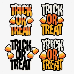 Trick Or Treat Title Scrapbook Cut File Cute Clipart - Halloween
