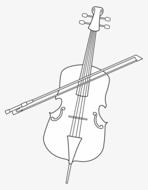 Elegant Cello Line Art - Cello Clip Art