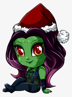 Drawing Marvel Gamora Png Transparent Library - Guardians Of The Galaxy Chibis